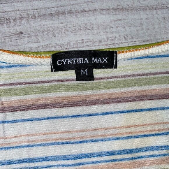 Cynthia max scoopneck long sleeve stripe top sz medium - Picture 6 of 9